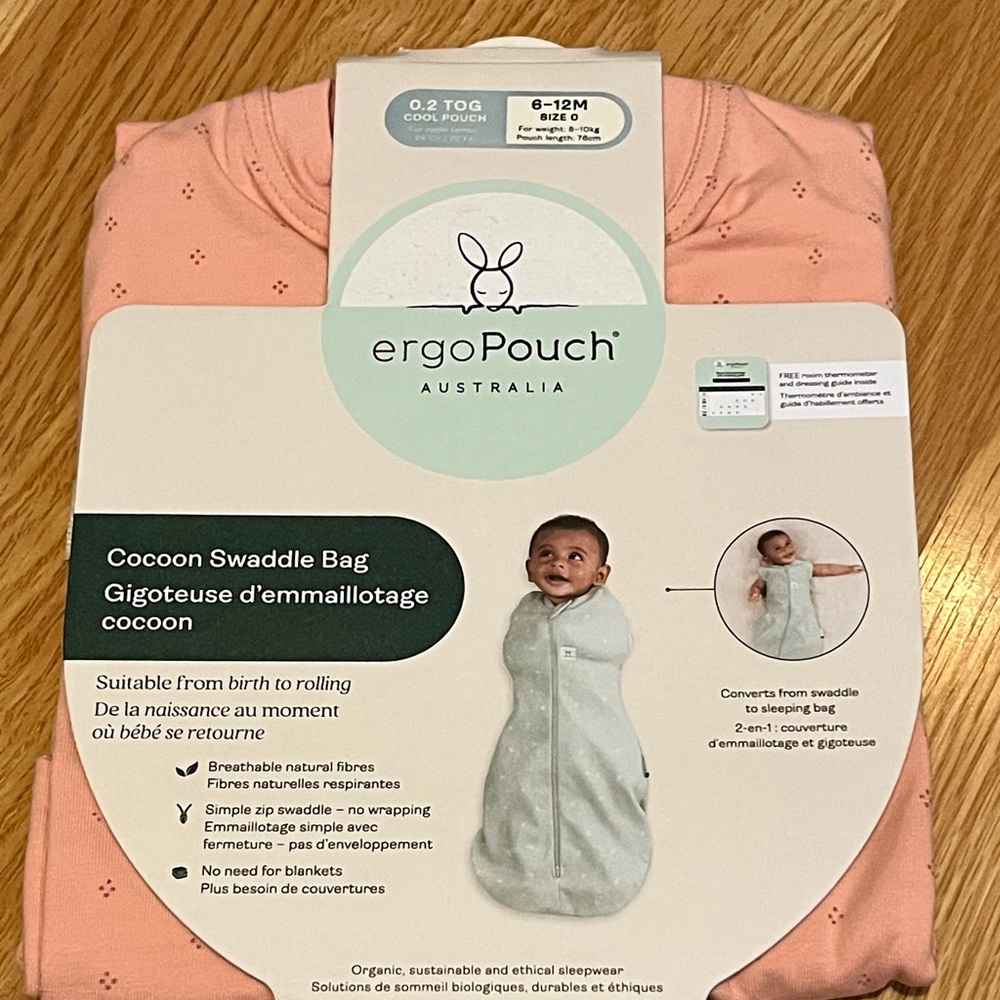 ErgoPouch Cocoon Swaddle Bag in Pink 6-12 Months